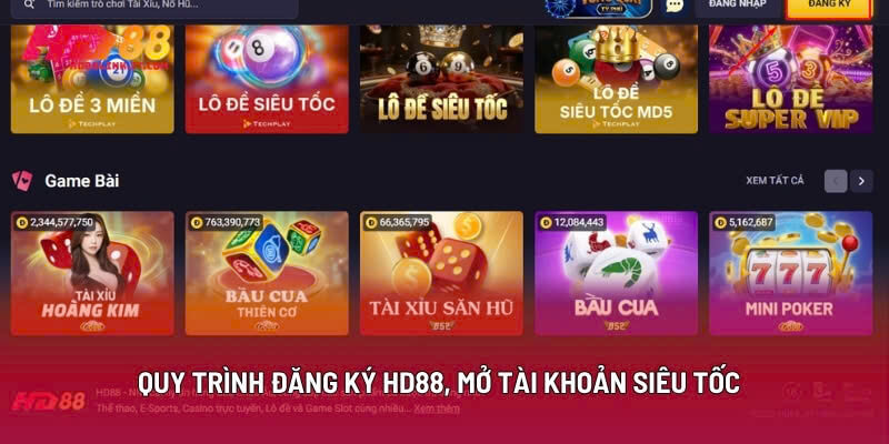 Quy Trình Đăng Ký HD88, Mở Tài Khoản Siêu Tốc 